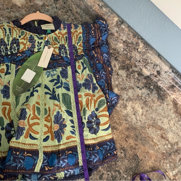 Women’s Farm Rio keyhole Ruffle Top Sz Med - Picture 12 of 12